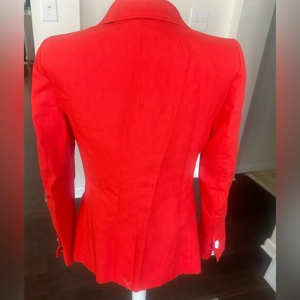 J. Crew Red Linen Women’s Blazer 2